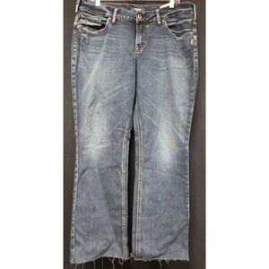 Silver Jeans Co Suki Mid Slim Boot Women Size 16 Blue Denim Mid Rise Excellent